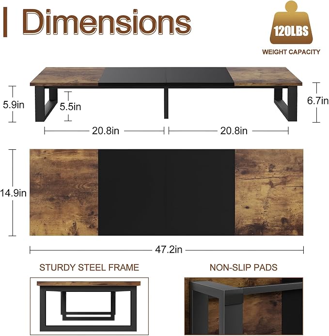 aboxoo 47" TV Riser for 32-60 inch TV, TV Riser Stand Shelf, Tabletop TV Stand
