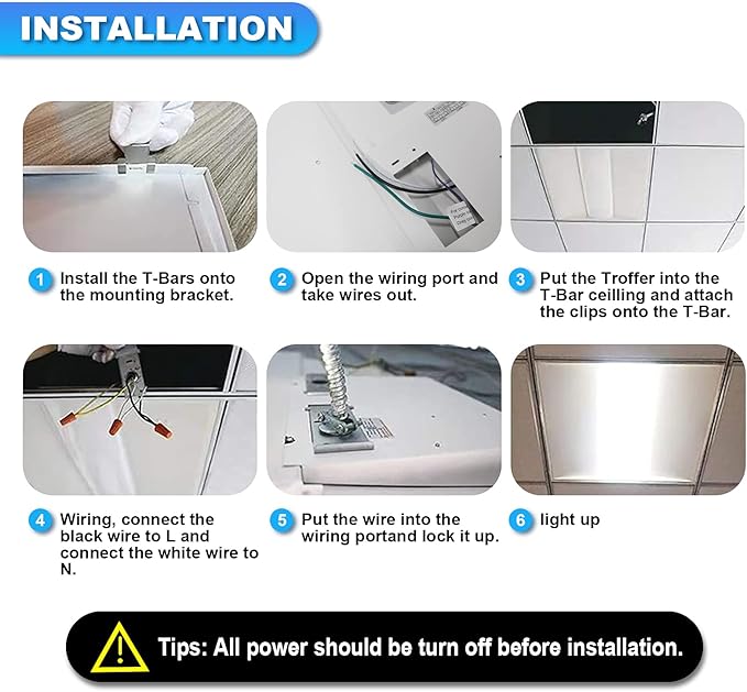 Cortelco 2x2 LED Troffer Light-20W/25W/30W/35W/40W, 4 CCT Selectable (2 Pack)