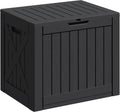 Greesum 40 Gallon Resin Deck Box, Outdoor Storage Container, Black