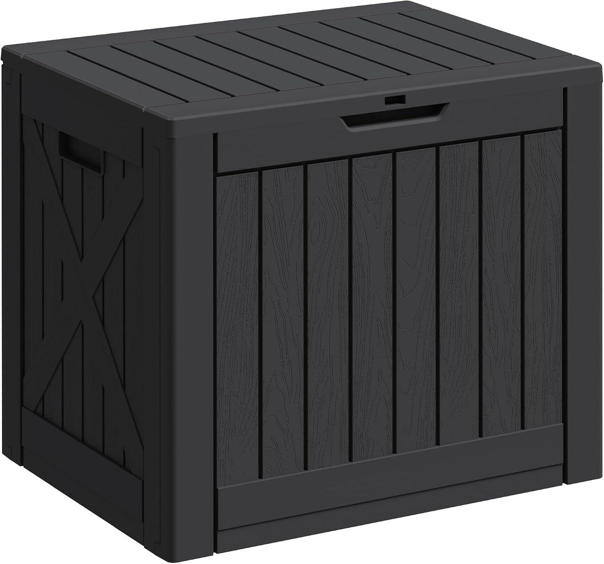 Greesum 40 Gallon Resin Deck Box, Outdoor Storage Container, Black