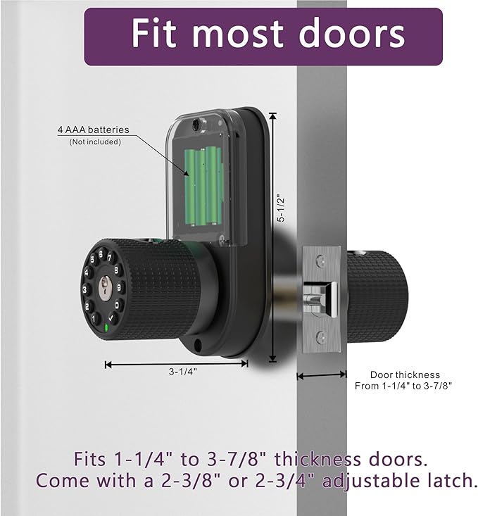 BOTHSTAR Double Sided Keyless Door Knob Lock
