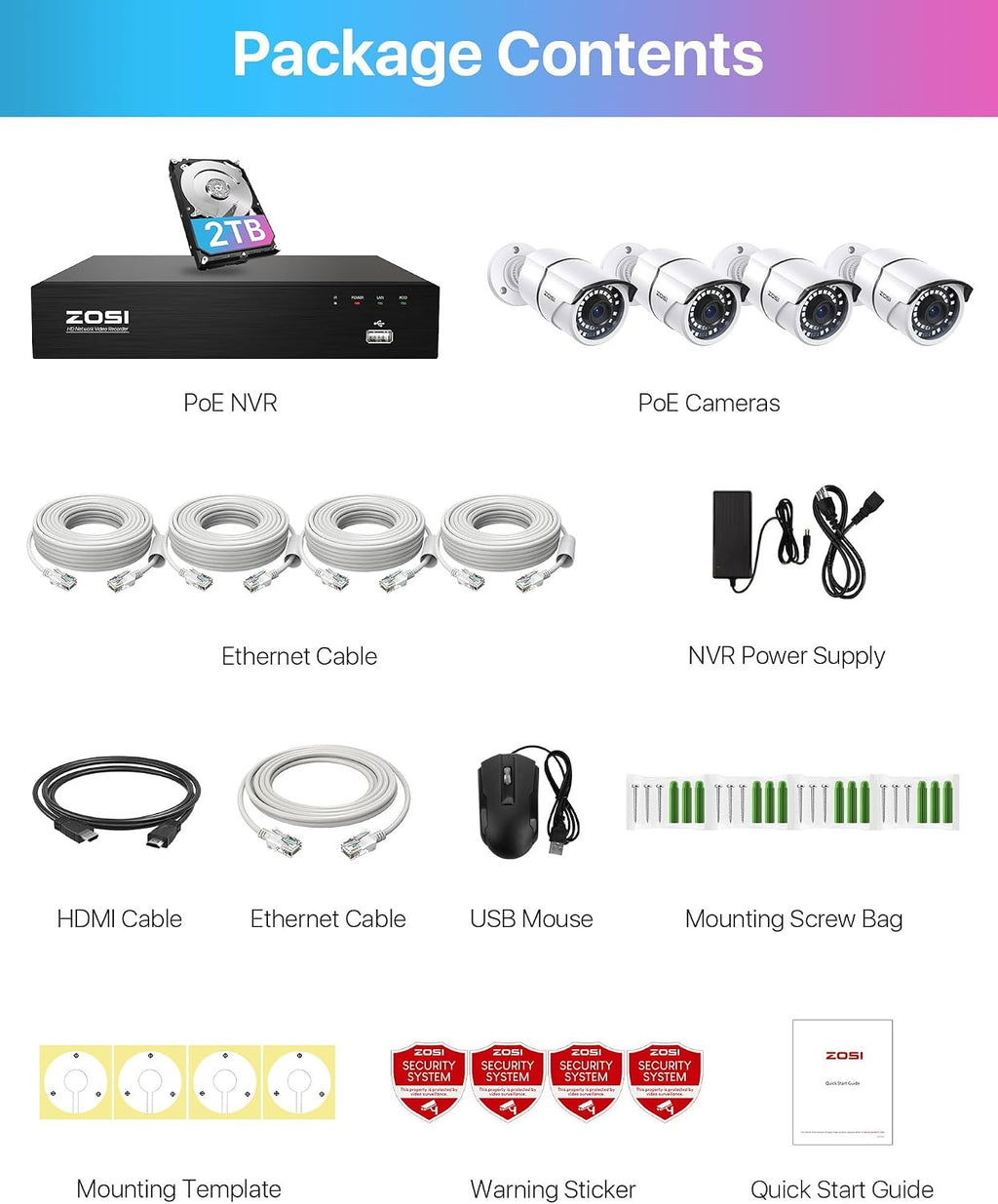 zosi 8ch 4k poe home security camera system, view 9