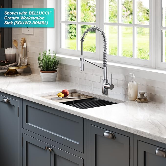 KRAUS Oletto Commercial Style Single Handle Pull Down Kitchen Faucet
