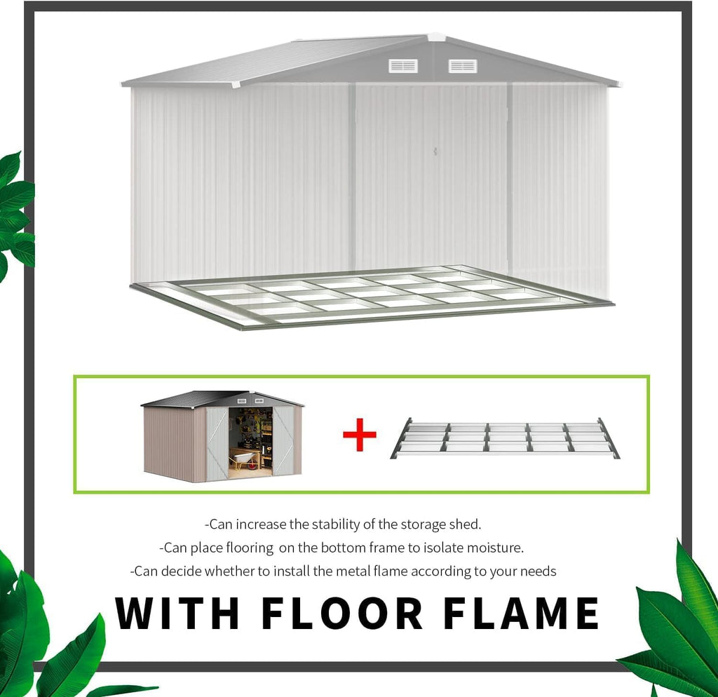 aoxun 8x10 ft shed outdoor storage shed with shown in use