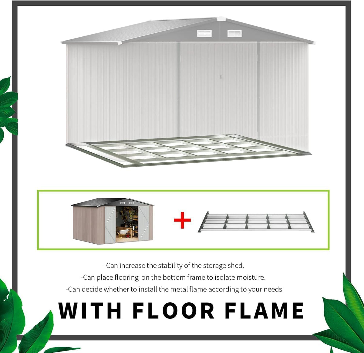 aoxun 8x10 ft shed outdoor storage shed with shown in use