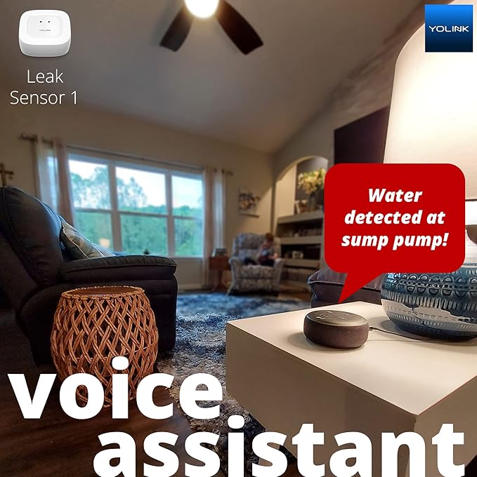 YoLink Water Leak Detection Starter Kit, w/SpeakerHub Audio/Talking Hub & Water