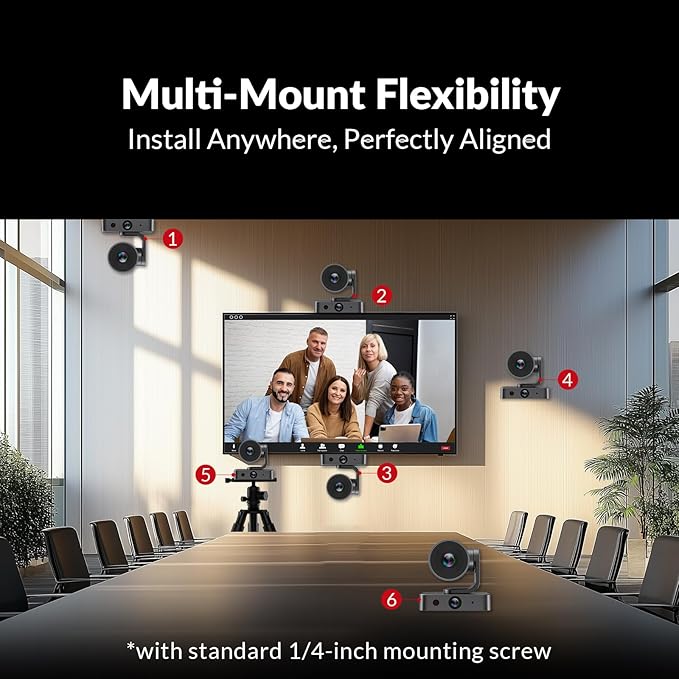 AV Access 4K Conference Room Camera, Dual Lens Cam, 3X Optical/5X Digital Zoom