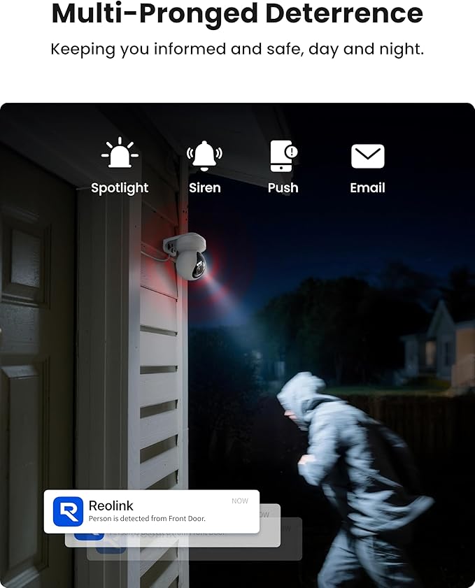 REOLINK 4K Outdoor Plug-in WiFi 6 Security Camera, PTZ Camera