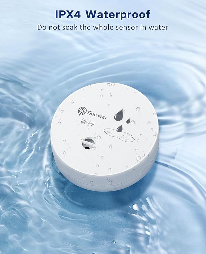 Geevon 10 Pack Water Leak Detectors, 100dB Water Sensor Alarms Flood Detector