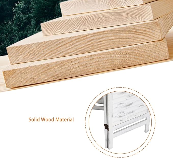 Bonnlo 6 Panels Wood Room Divider