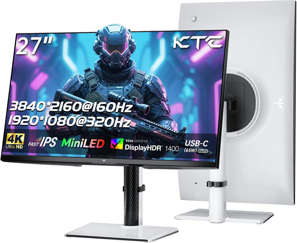 KTC 27 Inch 4K MiniLED Gaming Monitor, UHD 3840x2160 Dual Mode, HDR 1400