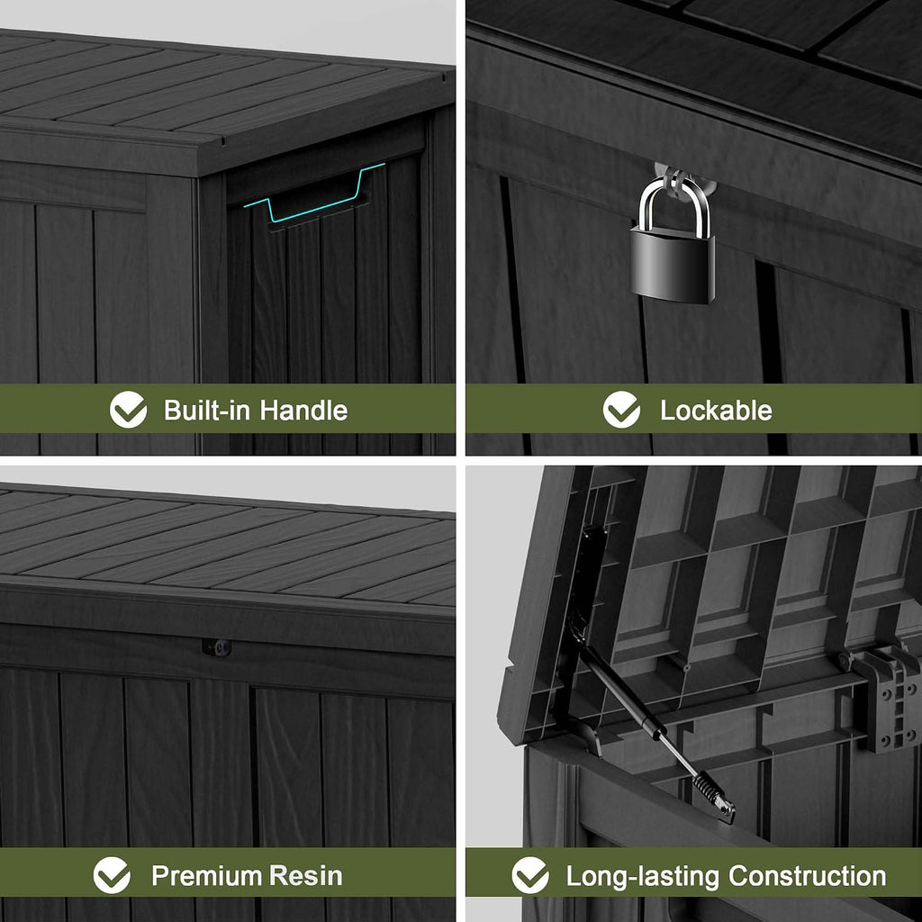 150 gallon outdoor deck box, lockable waterproof outdoor, package contents