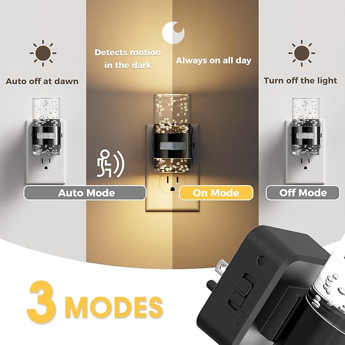 L LOHAS LED Motion Sensor Night Light, Dimmable Night Lights Plug into Wall