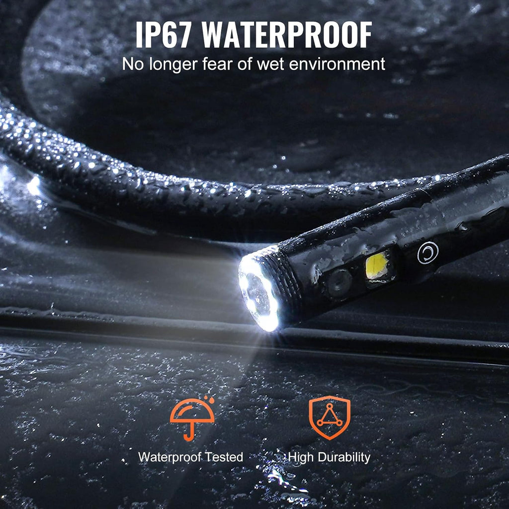 vevor endoscope camera with light, dual lens industrial, package contents