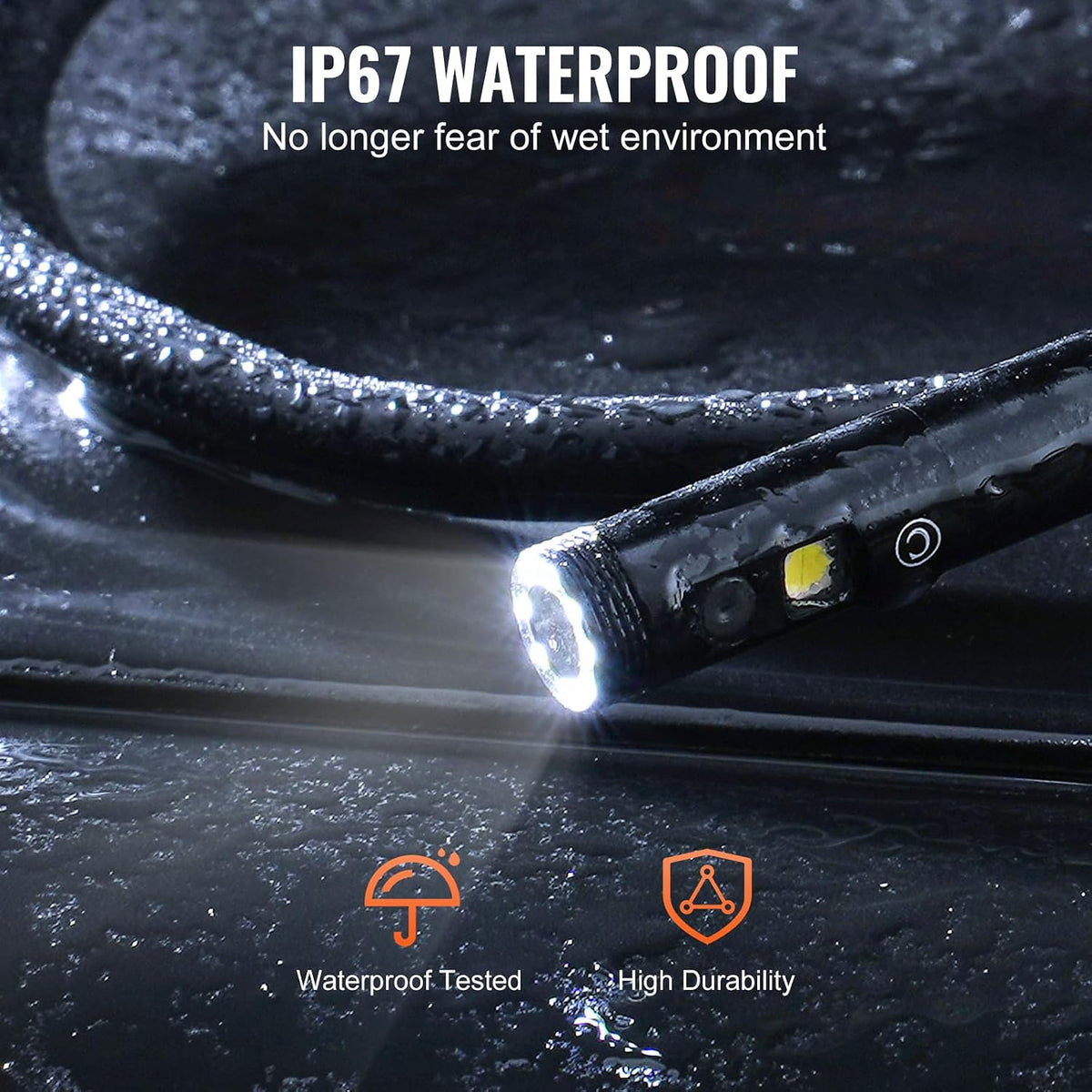 vevor endoscope camera with light, dual lens industrial, package contents
