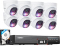 4K PoE Security Camera System, 16CH NVR Kit with 8× 8MP IP Bullet Cameras