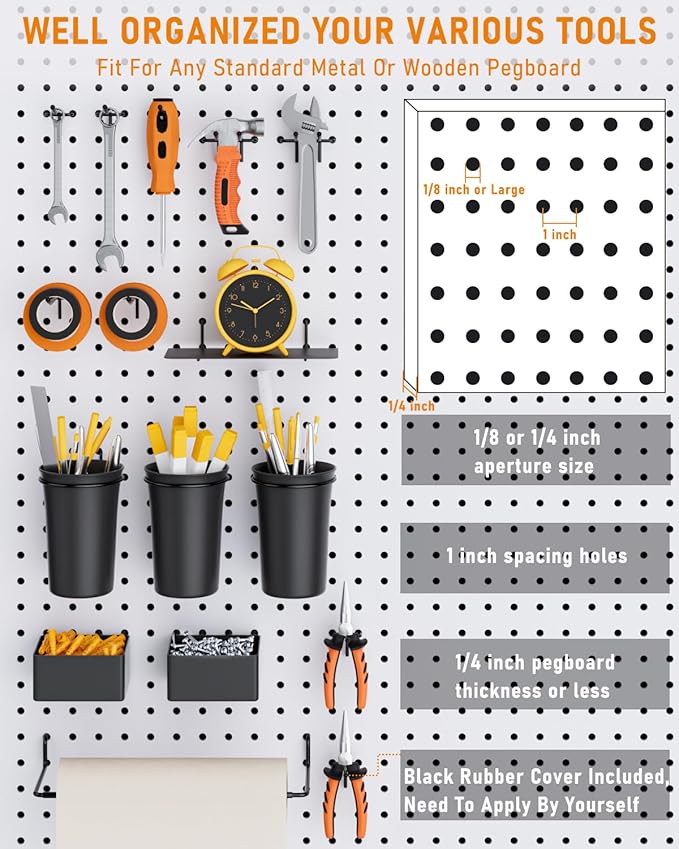INCLY 30PCS Peg Board Organizer Accessories Kit, Pegboard Hooks Assortment