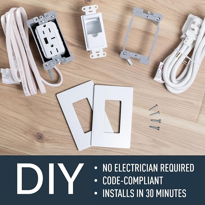 Legrand Wiremold In-Wall Power Outlet Extender Kit, 6 Foot Cable,