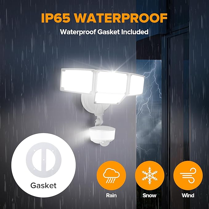 LUTEC 84W 9500LM LED Security Light Motion Sensor Outdoor Lights