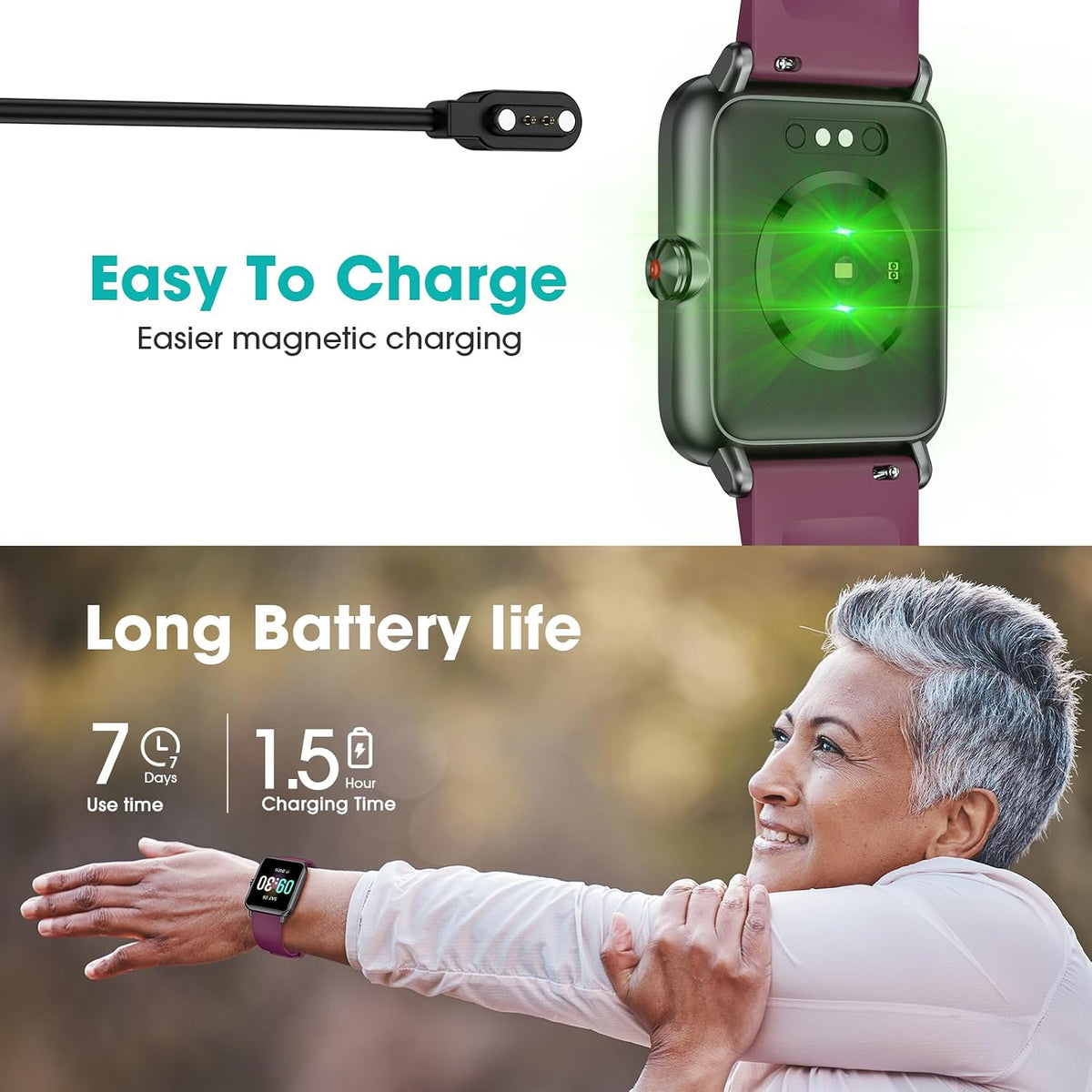 pedometer watch senior friendly no app no phone, package contents