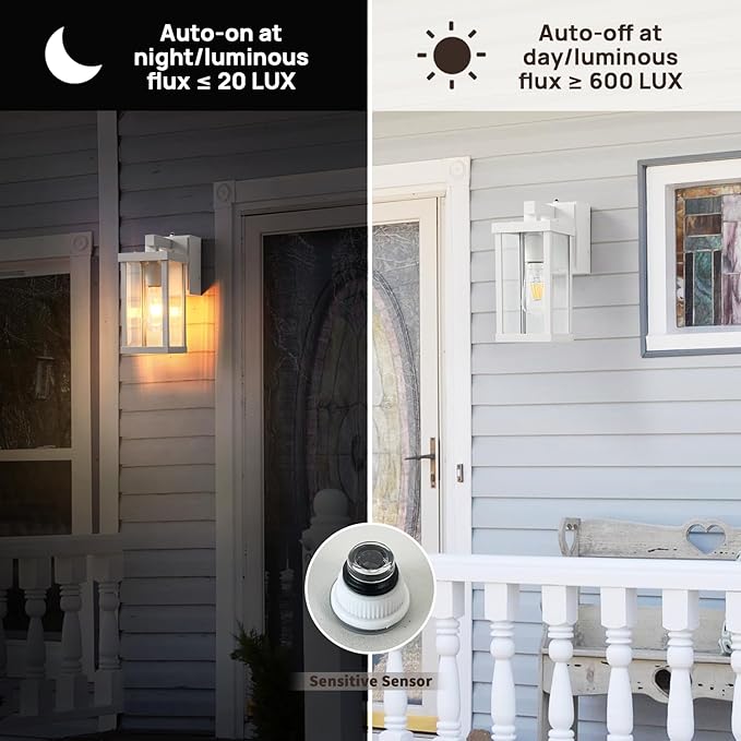 JOKAONOTL Dusk to Dawn Porch Lights (2 PC)