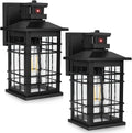 Motion Sensor Outdoor Wall Lights Black, Dusk to Dawn Outside Porch Lights (2-Pack)