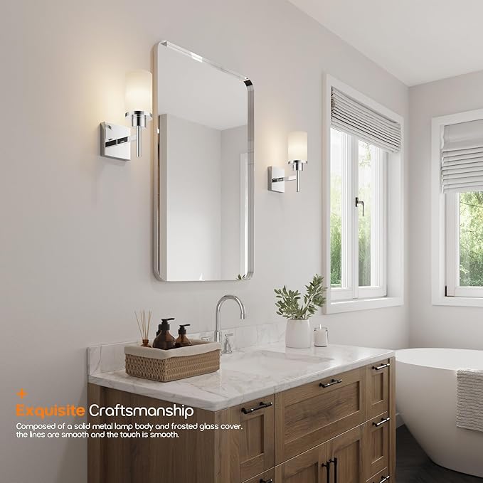 AONEON Vanity Lights Polished Chrome Bathroom Light Fixtures (2 Pack)