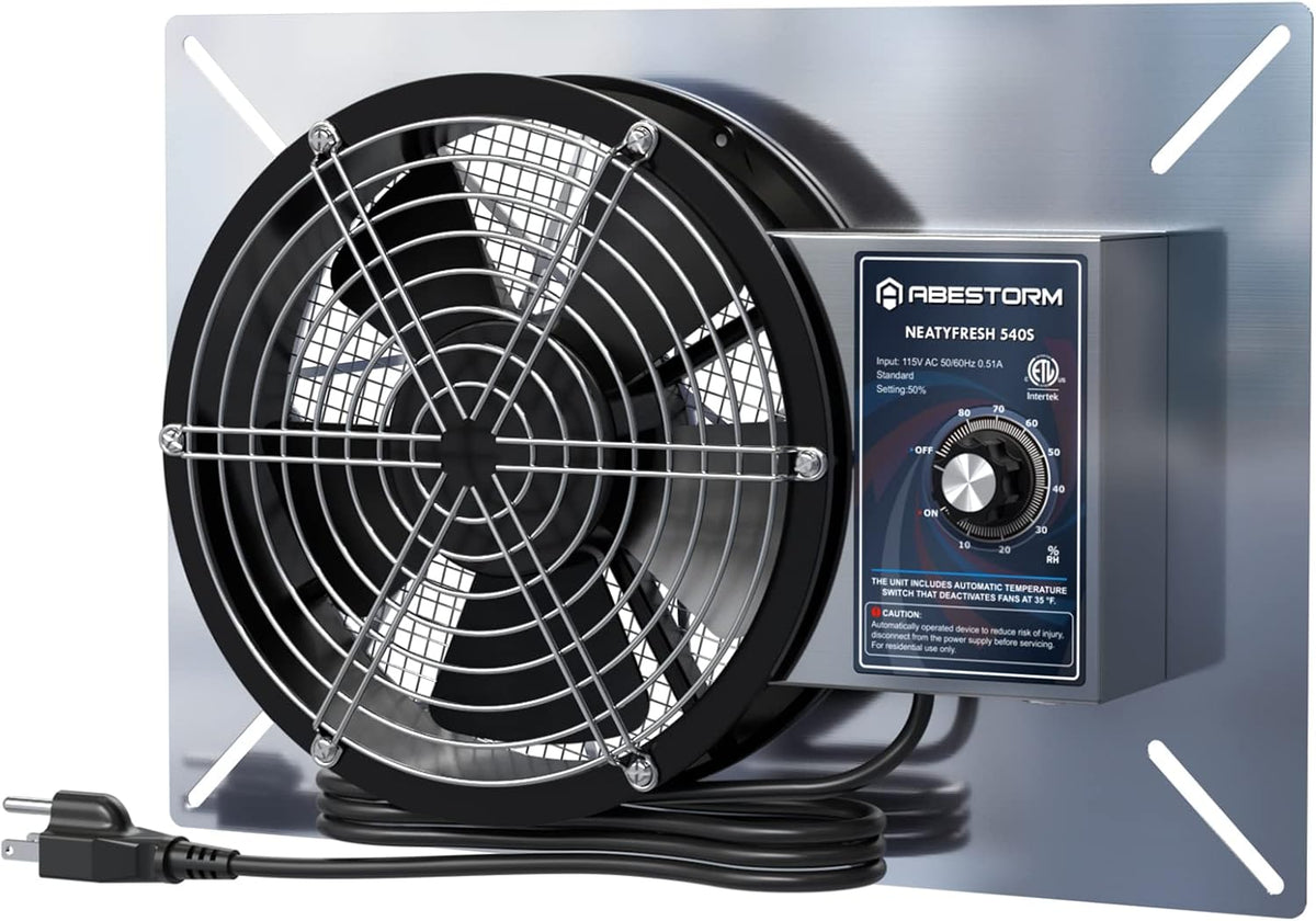 Abestorm 540CFM Crawlspace Ventilation Fans IP-55 Grade Basements Vent Fan 8.7