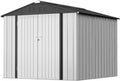 Greesum 8x6FT Outdoor Storage Shed Utility Tool Shed, White