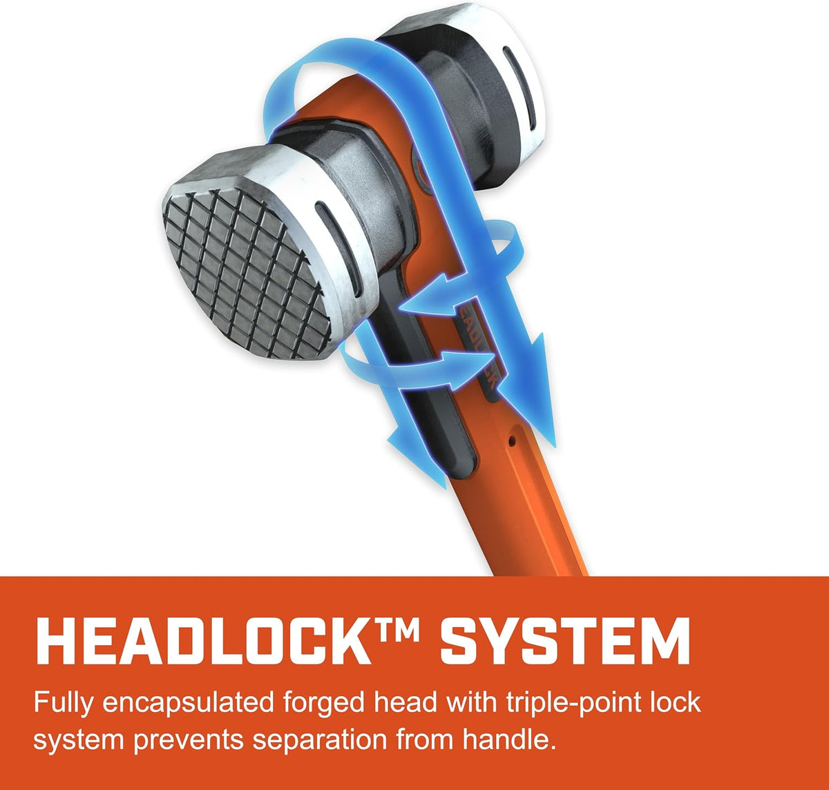 crescent 12 lb. headlock™ fiberglass sledgehammer | cshf12, close-up detail