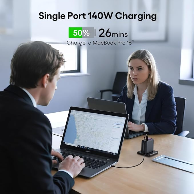 WOTOBEUS GaN Dual 140W USB C PD 3.1 Wall Charger