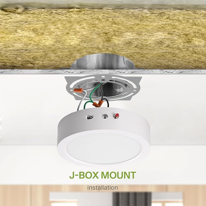 ASD LED 7" Round Flush Mount Ceiling Light Fixture, Low Profile Surface