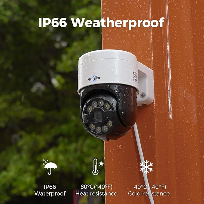 【12’’ Monitor + Human Tracking】Hiseeu 4K PoE Security Camera System, All-in-One (6Pcs)