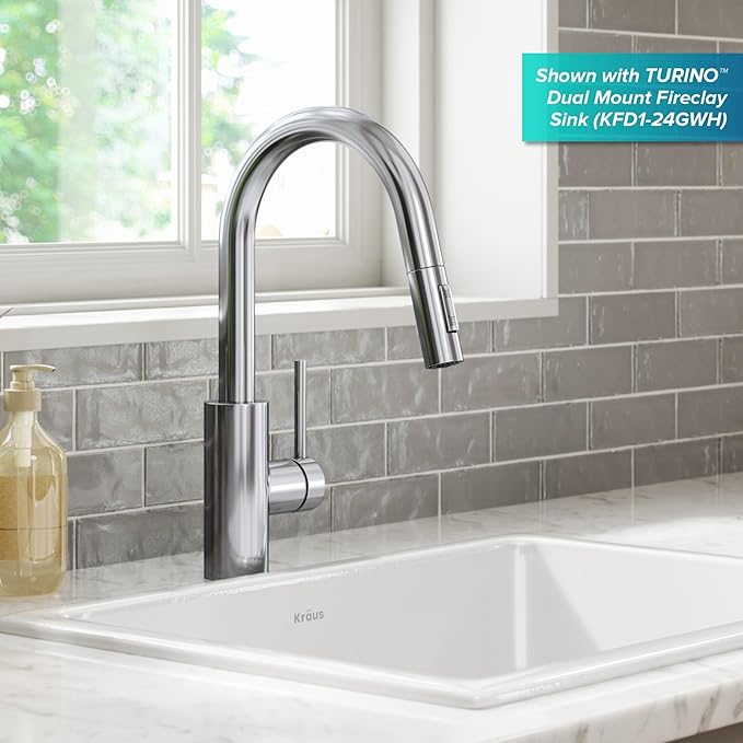 KRAUS Oletto Single Handle Pull Down Kitchen Faucet