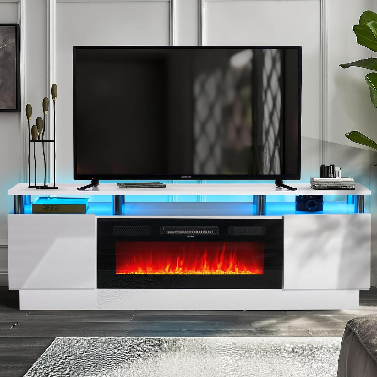 oneinmil Fireplace TV Stand