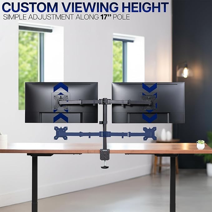 VIVO Dual Monitor Desk Mount, Holds 2 Computer Screens up to 30 inches and