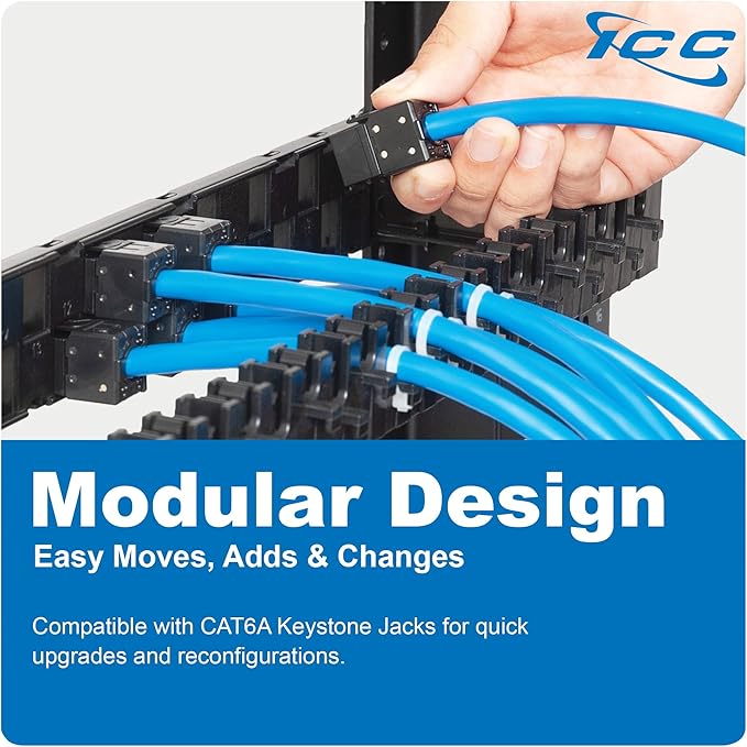 ICC 24 Port Blank Keystone 1U Patch Panel