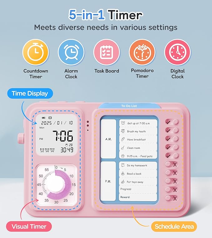 3-in-1 Visual Timer & ADHD Tool
