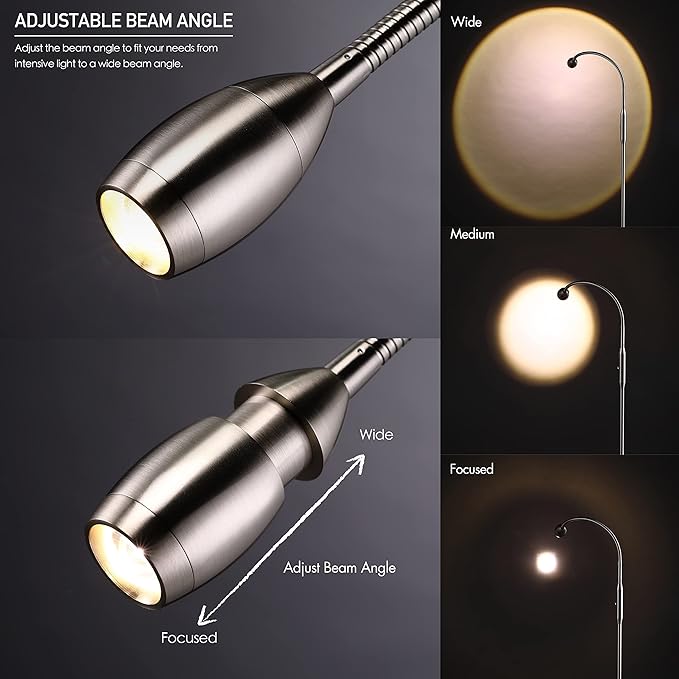 O’Bright Ray – Adjustable LED Beam Floor Lamp, Dimmable and Zoomable Spotlight
