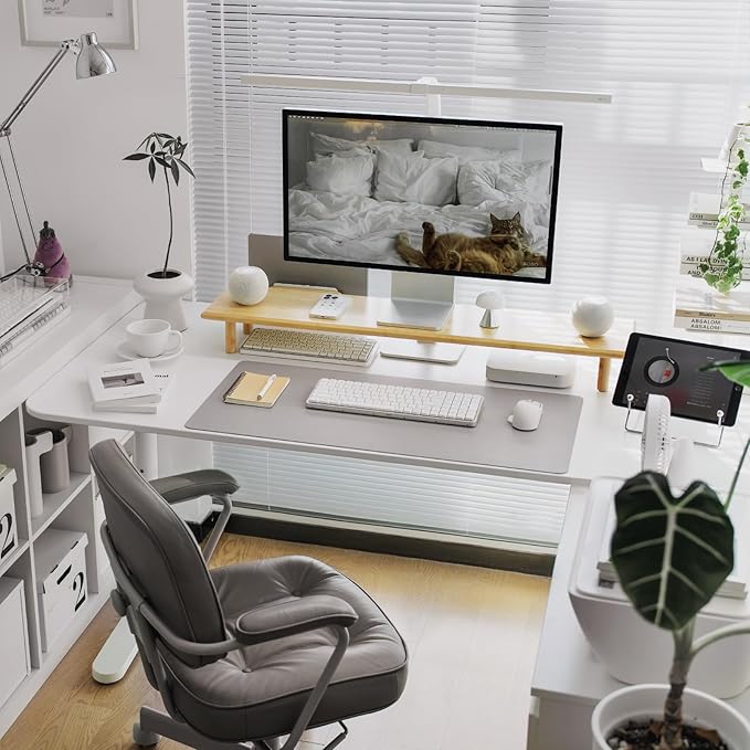 ROCDEER Bamboo Dual Monitor Stand Riser