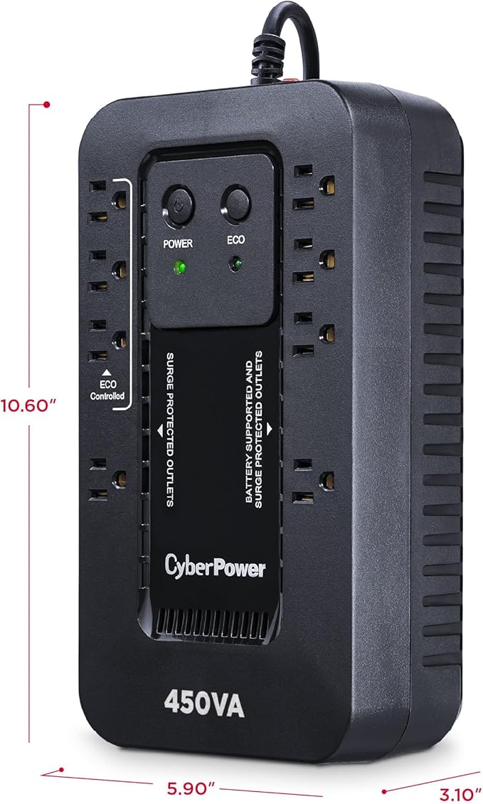 CyberPower EC450G Ecologic Battery Backup & Surge Protector UPS System