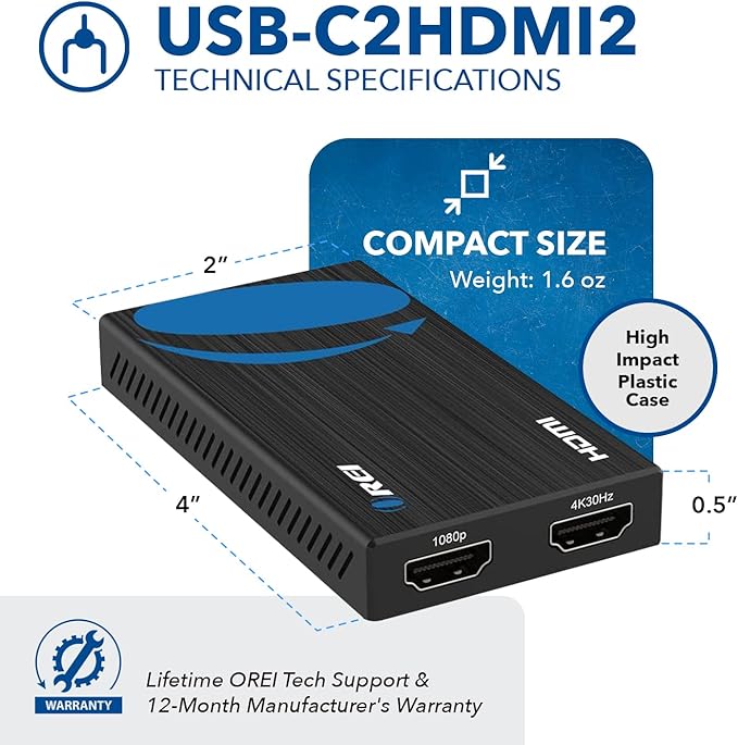 OREI SplitExtend HDMI Splitter Extended Display