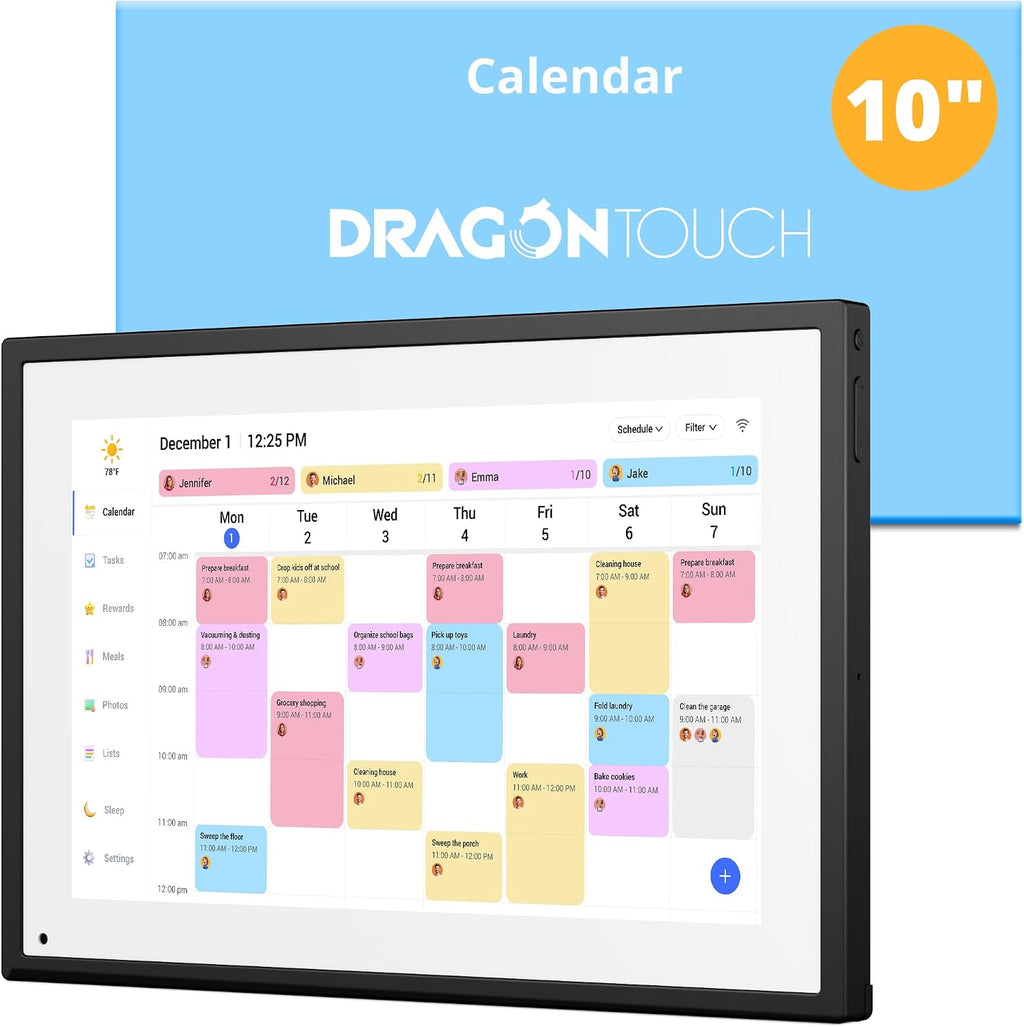 Digital Calendar Touch Screen 10 Inch, Electronic Calendar Chore Chart
