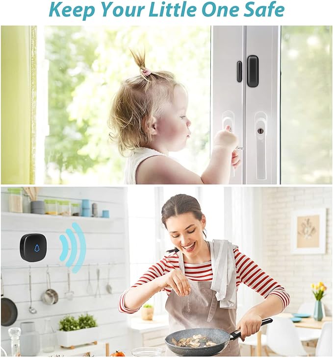 Door Chime, METAK Wireless Door Open Contact Sensor Alarm