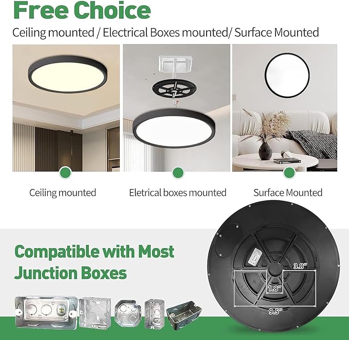 6PK 15.8 Inch Dimmable LED Flush Mount Ceiling Light,