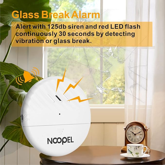 Window Alarms for Home Security 5 Pack, Glass Break Sensor, Window Sensor for