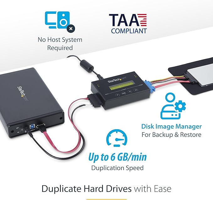 StarTech.com 1:1 Standalone Hard Drive Duplicator