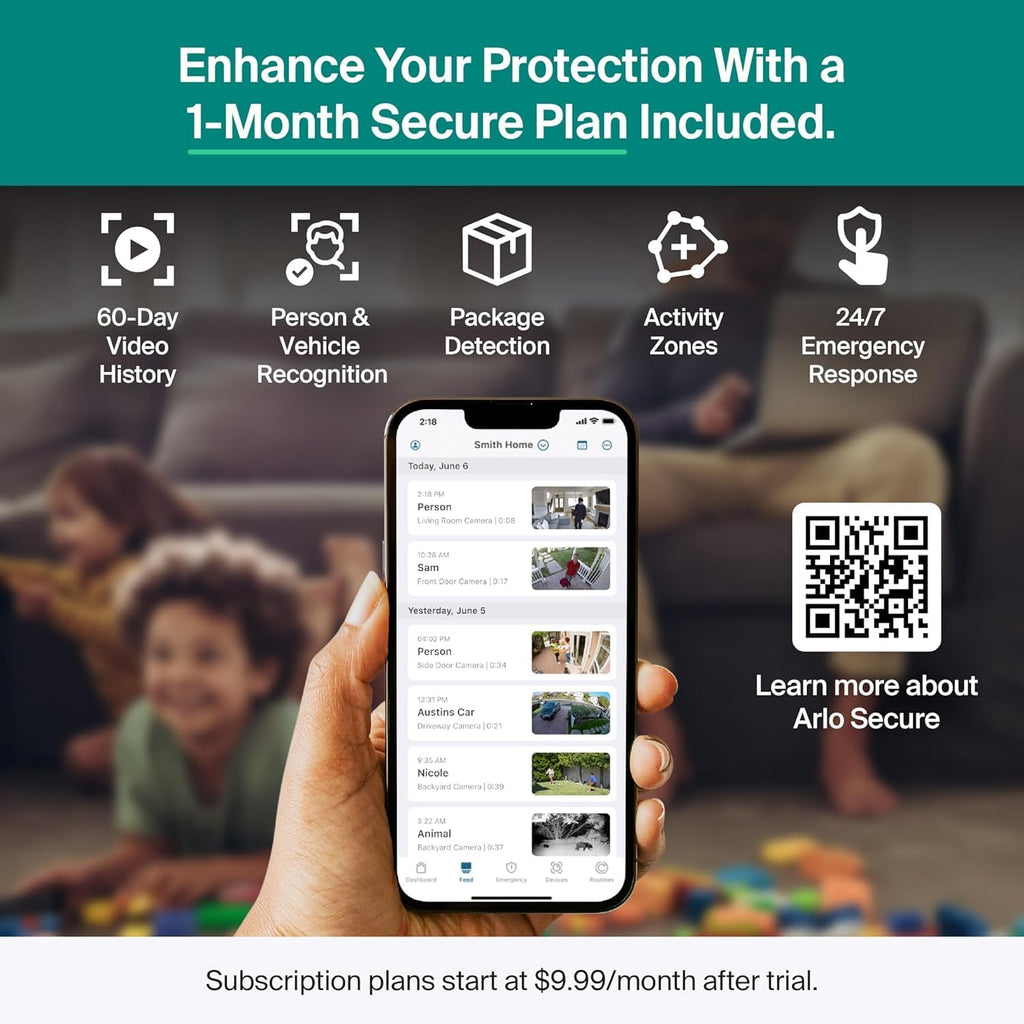 security cameras wireless outdoor - arlo essential battery, package contents