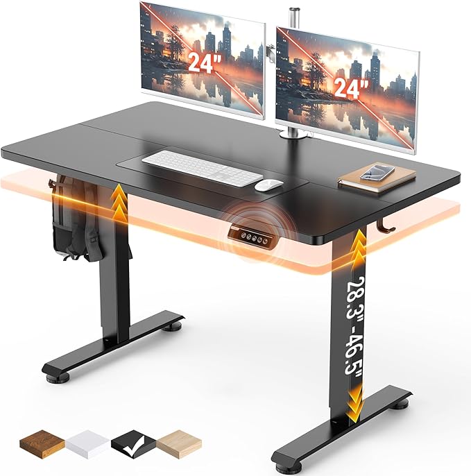 Veken 47.2" Standing Desk, Adjustable Height Office Desk