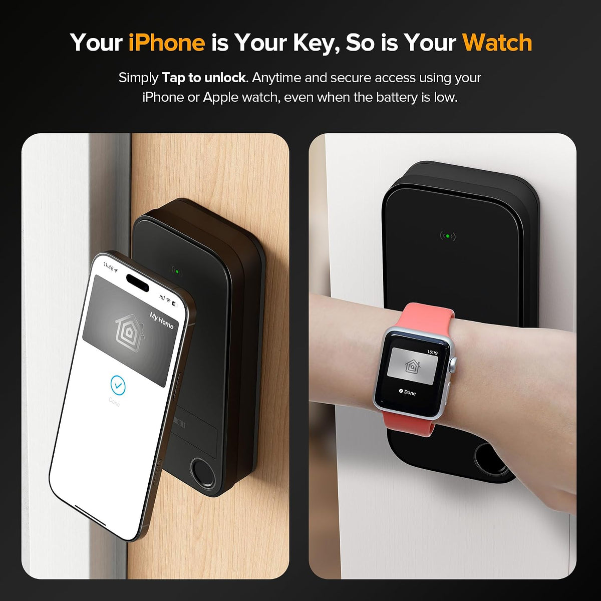 thorbolt x1 smart keyless entry fingerprint door lock shown in use